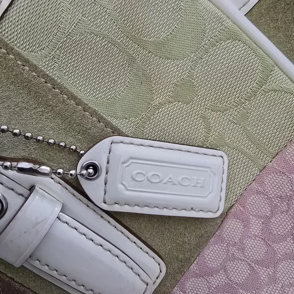 Coach Signature Colorful Patchwork Tote Bag Y2K Pastel - Picture 11 of 11